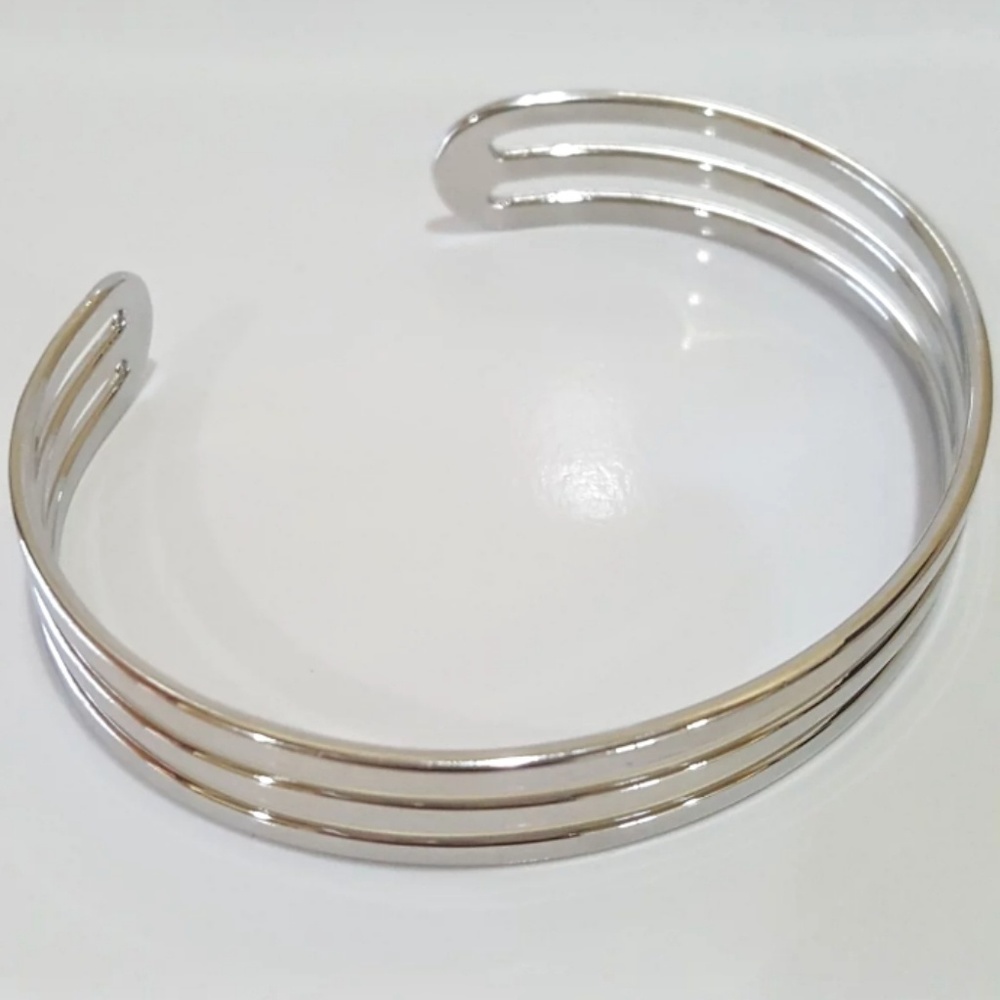 Silver Tone Cuff Bracelet - Picture 2 of 5